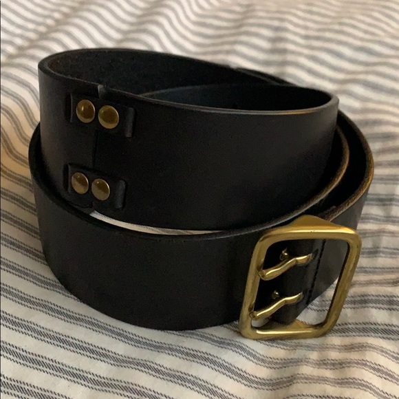 gap black leather belt